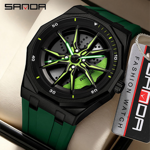 Reloj de Cuarzo Sanda 1169 con Esfera Giratoria de Moda, Reloj de Pulsera Deportivo Casual Luminoso y Versátil a Prueba de Agua - Product Image 1