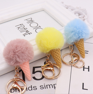 2025 nouveau Style cadeau couleur bonbon crème glacée boule de cheveux Goomy peluche breloques rétractable porte-clés - Product Image 3