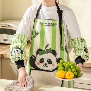 <b>Kitchen</b> <b>Apron</b> Waterproof Oil Proof With Pockets Adjustable Straps Cartoon Bear Design For Cooking Baking Washing - Product Image 4