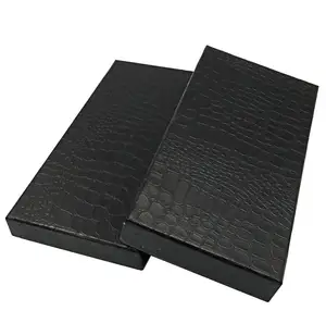 Recyclable Customized High-quality Packaging Black Hard Box With PU Leather Belt Box