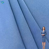 Tissu Sergé Morgan Teint 250 GSM 100% Polyester Tissé Respirant et Doux pour Costume d'Affaires