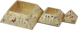 Las pirámides doradas egipcias se pueden apilar con una escultura de joyero, pictografía egipcia antigua y decoración de pirámide de espejo - Product Image 4