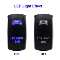 Interrupteur à Bascule Laser à Double Barre Lumineuse LED Bleu, Étanche, 12V, Marche-Arrêt, pour Voiture, Bateau, RV, Applications Marines, 20A