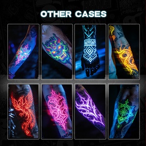 Encre de tatouage UV en gros, 15 ml, 8 couleurs, pigment fluorescent temporaire pour aérographe, pour l'art corporel, approvisionnement en vrac - Product Image 5