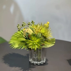 Arreglo Floral <span class=keywords><strong>de</strong></span> <span class=keywords><strong>Cristal</strong></span> <span class=keywords><strong>con</strong></span> Flores <span class=keywords><strong>Artificiales</strong></span> Hechas a Mano <span class=keywords><strong>de</strong></span> Estilo Clásico y Plantas Verdes, Jarrón <span class=keywords><strong>de</strong></span> 5 pies para Sala <span class=keywords><strong>de</strong></span> Estar, Comedor u Oficina <span class=keywords><strong>de</strong></span> Ventas - Product Image 6