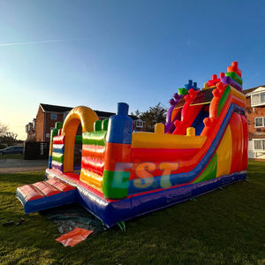 Bloc de construction de jeu de Legooing gonflable de qualité commerciale toboggan gonflable Combo château sautant gonflable pour les enfants - Product Image 2