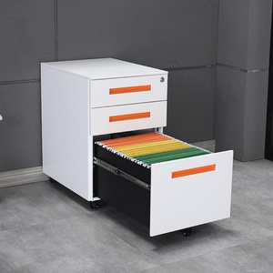 Custom Modern Steel 3-<b>Drawer</b> Mobile Pedestal File Cabinet Office Storage Cabinets for <b>Workshop</b> Warehouse Kitchen Hotel - Product Image 2