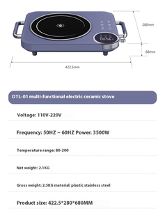 Cocina <span class=keywords><strong>de</strong></span> inducción inteligente para el hogar, pequeña estufa eléctrica <span class=keywords><strong>de</strong></span> alta potencia, características <span class=keywords><strong>de</strong></span> ahorro <span class=keywords><strong>de</strong></span> energía, olla caliente <span class=keywords><strong>de</strong></span> plástico <span class=keywords><strong>de</strong></span> cerámica, batería incorporada - Product Image 6