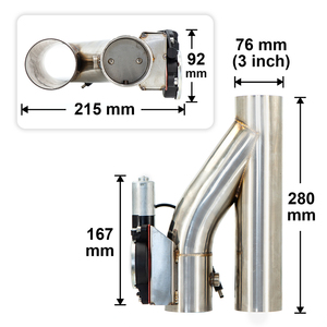 Soupape de découpe d'échappement de voiture réglable en acier inoxydable 304 de type Y, électrique 12v avec télécommande PP-YY30R - Product Image 4