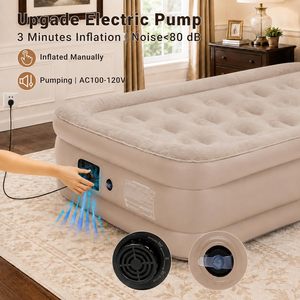 Single Inflatable <b>Mattress</b> Reinforced Construction Hotel-Quality Guest Bed Solution for Home & Travel - Product Image 2