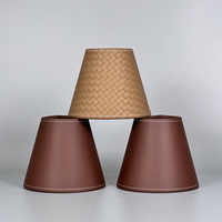 Abat-jour en cuir PU de style français pour chambre à coucher, couvercle de protection pour lampe LED, couvercles de remplacement suspendus en PU