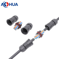 Conector de Cable de Alimentación LED Tipo L Recto, Impermeable IP68, Conector de Cable de Empuje de 2 Pines