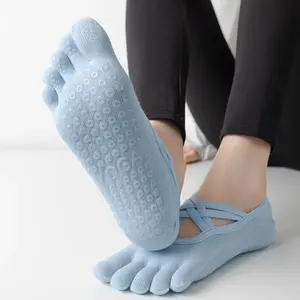 棉瑜伽专业五趾普拉提硅胶防滑绷带无背透气芭蕾舞蹈运动袜