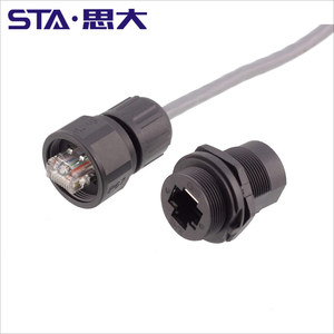 Đầu Nối <span class=keywords><strong>Ethernet</strong></span> CAT5a CAT6a IP67 Đầu Nối RJ45 Hai Đầu Cái Gắn Bảng Điều Khiển Phía Trước Gắn Chặt Phía Sau RJ45 - Product Image 3