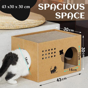 <b>Cat</b> <b>Cardboard</b> House with Scratching Pads Large <b>Cat</b> <b>Scratcher</b> Bed <b>Cat</b> <b>Scratchers</b> Lounge for Indoor <b>Cats</b> with Corrugated Board - Product Image 6