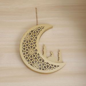 ของตกแต่งบ้านรูปพระจันทร์เสี้ยวและดาวไม้สำหรับรอมฎอนปี 2025 พร้อมไฟ LED สำหรับตกแต่งวันอีดมุบารัค - Product Image 6