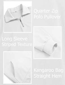 Half Zip Sweatshirt <b>Men's</b> Quarter Long Sleeve Polo Sweatshirt Slim Fit Half Zip Sweatshirt <b>Turtle</b> <b>Neck</b> Sweaters with Pocket - Product Image 5