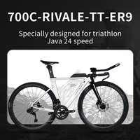 Vélo de triathlon JAVA RIVALE TT Ironman LTWOO ER9 24 vitesses, fourche avant, vélo de route, changement de vitesse électronique sans fil