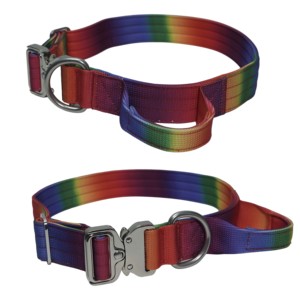 Collier pour chien Ombre coloré de luxe avec accessoires métalliques premium et poignées – Ensemble de colliers pour animaux de compagnie – Fournitures pour animaux - Product Image 2