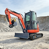 Livraison Gratuite Mini-Excavatrice 2,5 Tonnes CE EPA Moteur Kubota Nouvelle Mini-Pelle sur Chenilles 2 Tonnes 1T Petite Machine Agricole