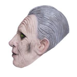 Masque en latex de sorcier, yeux verts, couleur blanche, accessoire de costume de fête unisexe - Product Image 2