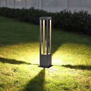 Modern Black Bronze Aluminum Lawn <b>Light</b> 15x15x50cm <b>LED</b> IP65 Water-Resistant Garden Lamp <b>Motion</b> <b>Sensor</b> 5000K Daylight Bamboo - Product Image 6