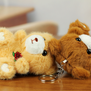 OEM Großhandel 12cm Mini Teddybär Plüsch Schlüssel anhänger Benutzer definiertes Logo Kuscheltier Bär Spielzeug Pelz Tasche Anhänger Puppe <span class=keywords><strong>Promotion</strong></span> Geschenk - Product Image 5