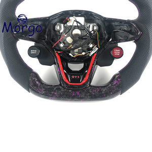 Accessoires intérieurs sportifs en cuir personnalisés avec LED et fibre de carbone pour VW Golf MK 5-8 7.5 6R-8R <span class=keywords><strong>GTX</strong></span>, volant de voiture - Product Image 3