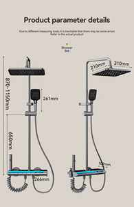 Ensemble de robinet de douche mural classique contemporain poli à double poignée avec noyau de valve en céramique Jet de pulvérisation à pause douce pour hôtels - Product Image 6