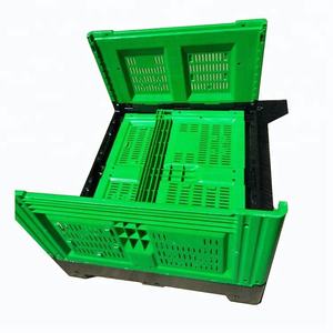 1200*1000*810mm büyük boy gıda sınıfı istiflenebilir hijyen ağır katlanabilir katlanabilir plastik palet kutusu taze meyve - Product Image 3