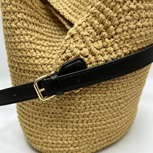 Pochette Artigianale Bohemien Vintage da Donna in Paglia Marrone con Chiusura a Cerniera e Fodera in Cotone - Product Image 4