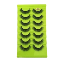 Lot de 7 paires de faux cils en vison synthétique effet naturel, volumineux et en bande, pour la vente en gros