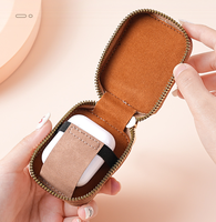 Étui pour écouteurs universel en cuir PU personnalisé, couleur unie, étui de protection design pour AirPods, étui pour écouteurs sans fil tendance