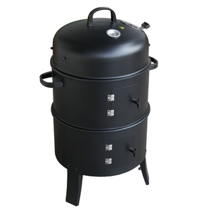 Outdoor Smokehouse Three Layer Detachable Charcoal Grill With Lid For Backyard BBQ Cooking - Product Image 2