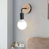 Applique murale LED nordique en fer blanc/noir, ampoule E27 pour chambre à coucher et salon