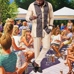 Conjunto de 2 Piezas de Estilo Étnico para Hombre, Camisa de Manga Larga Estampada y Pantalones, Ropa Deportiva Informal, Moda Africana, Ropa Kanga Antiarrugas - Product Image 2