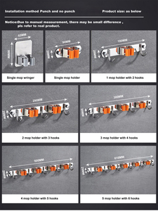 Herramientas de limpieza del hogar, mopa y soporte de escoba, organizador con fuerte succión - Product Image 4