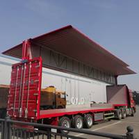 Aile volante personnalisable en acier au carbone camion remorque semi-remorque avec portes ouvertes des deux côtés et ailes allongées semi-remorque
