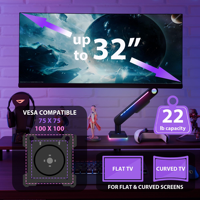 Soporte de Escritorio Ajustable para Monitor de Juegos LED RGB, Soporta 9 kg, Ideal para Salas de Streaming y Configuraciones de PC