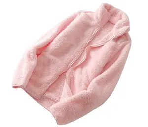 Custom Vrouwen Polyester Fleece Roze Fleece Dames Plus Size Jassen Zonder Hoodie 2021 Meisjes Full Zip Kraag Jas