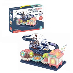 Circuit automobile à assembler soi-même, jouet éducatif pour enfants en bas âge, blocs de construction, rails et roues électriques, parfait pour l'éducation précoce des petits - Product Image 6
