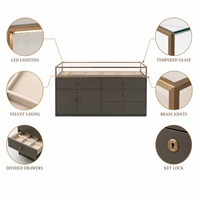 Maßgefertigte Schmuck-Vitrine OEM ODM Kundenspezifische Verkaufstheke mit Steinoptik LED-Glasvitrine für Gold- und Diamantgeschäfte