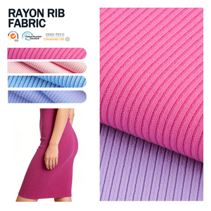 Tela de Rayón Elástica 2x2 Súper Suave y Elástica Personalizada Popular con Spandex para Vestidos y Camisetas - Product Image 1