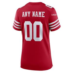 Benutzer definierte Marke Günstige Sublimation Genähtes/Gedrucktes Logo Frauen American Football Trikot - Product Image 3