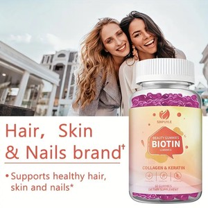 Local US Stock Biotin Gummies <b>Max</b> <b>Strength</b> Biotin 12000mcg Biotin Ccollagen Keratin Gummie for Hair Skin Nails 3 in 1 Gummy - Product Image 6