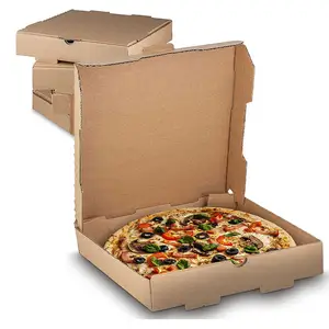 individuell bedruckte 9 10 11 12 14 18 Zoll gewelltes biologisch abbaubares Takeaway-Pizza-Kartonbox mit Logo