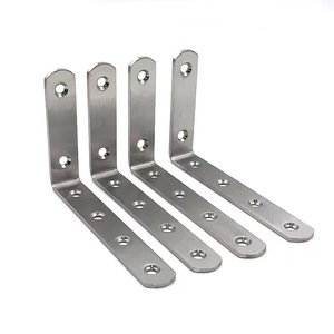 Support d'angle en acier inoxydable en forme de L 125x75x20mm, quincaillerie de fixation pour meubles - Product Image 2