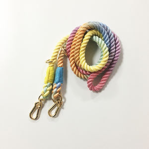 Fabricante al por mayor, accesorios de lujo reciclados para mascotas, collar de correa de perro de cuerda múltiple con gradiente trenzado hecho a mano - Product Image 4