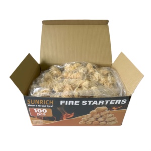 Hot Bán 100Pcs Firefighters Gỗ Len Cuộn 10 Min Đốt Cháy Khởi Động Cắm Trại Nấu Ăn BBQ Lò Sưởi Bếp Đóng Gói Túi - Product Image 3