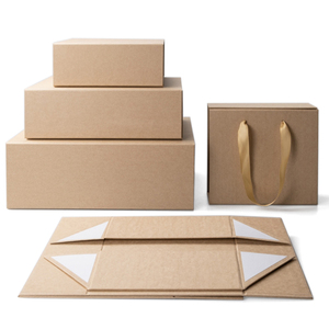 Custom Shipping Packaging Kraft Paper Magnetic Folding Cardboard Packaging Box